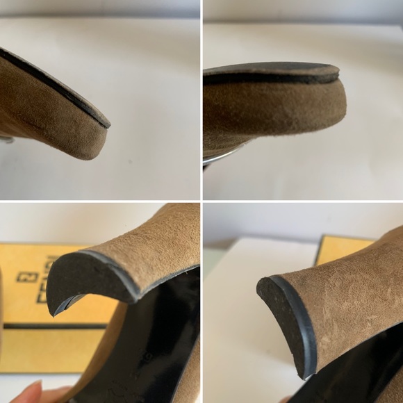 Vintage Fendi Scarpe Camel Suede Pumps - Picture 10 of 10